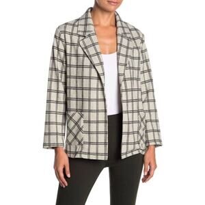 Everleigh Soft Knit Plaid Printed Blazer Jacket Size S Teacher Academia Business
